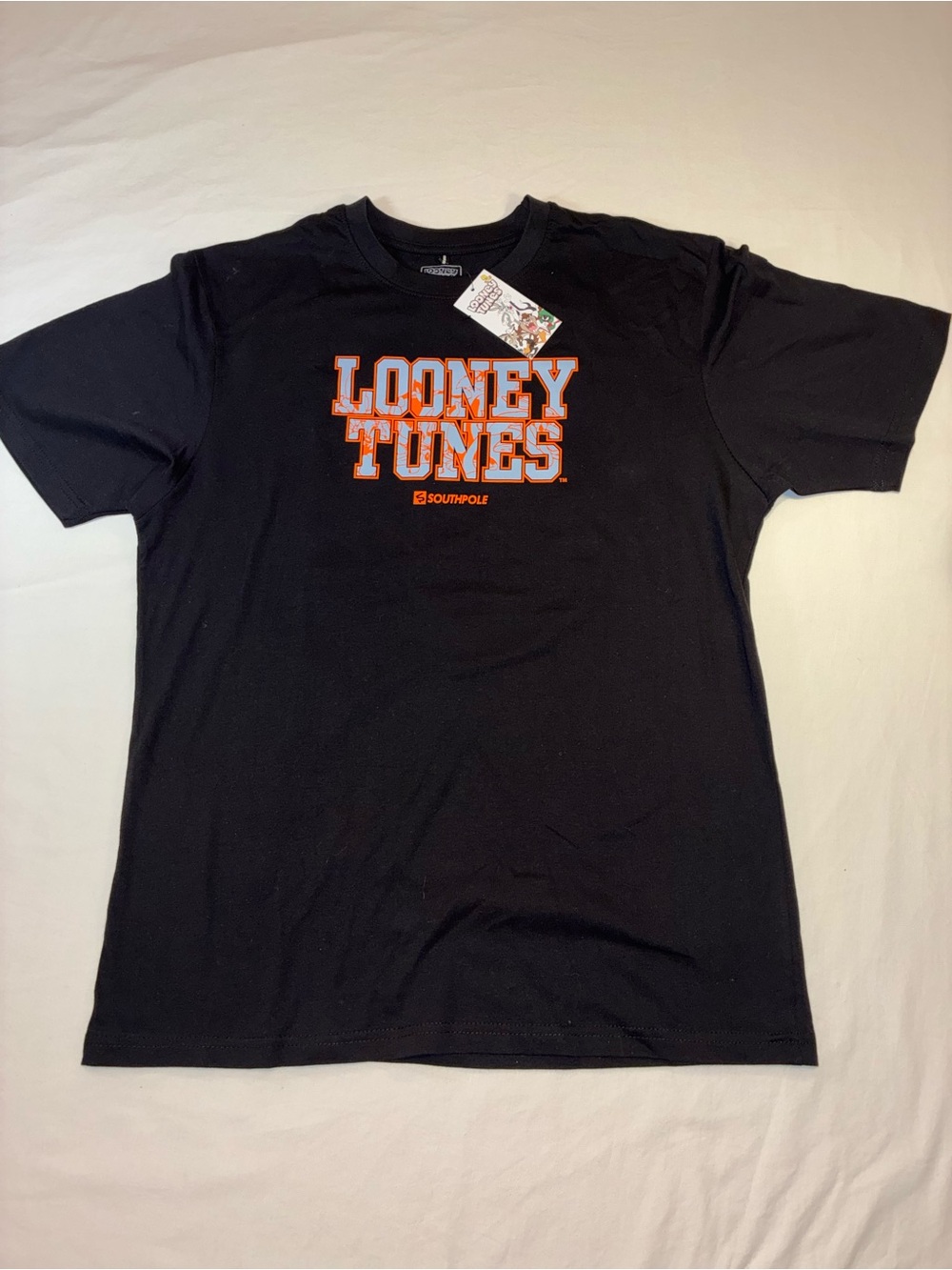 South Pole Black Looney Tunes Graphic Tee with Orange & White Logo